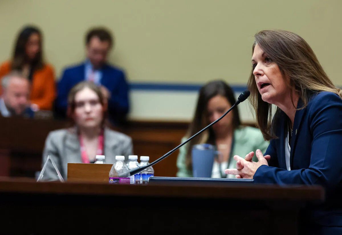 U.S. Secret Service Director Kimberly Cheatle testifies before the House Oversight and Accountability Committee during a hearing at Capitol on July 22, 2024. (Justin Sullivan/Getty Images)