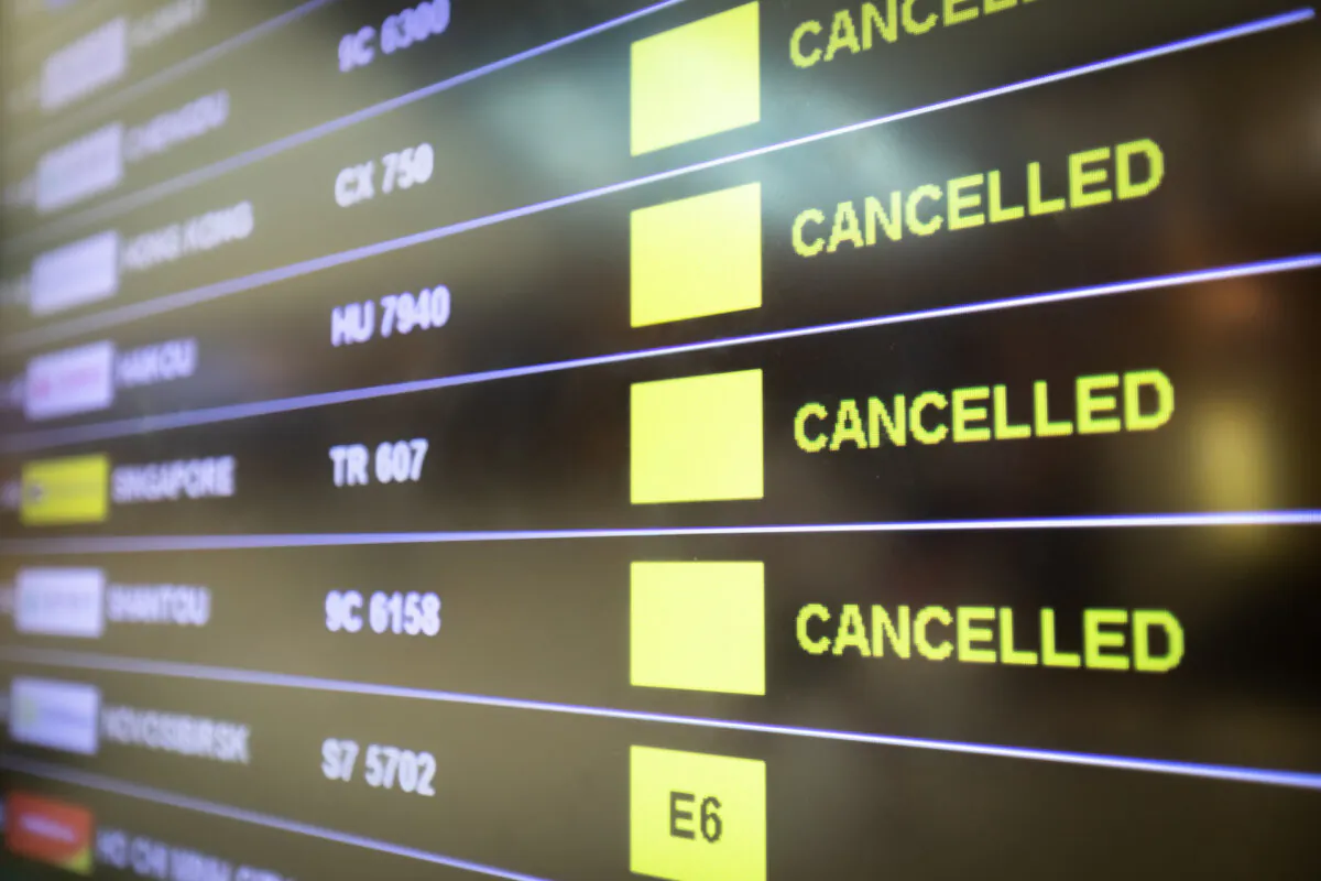 Flight cancellation is awful for anyone who experiences it. (NicoElNino/Shutterstock)
