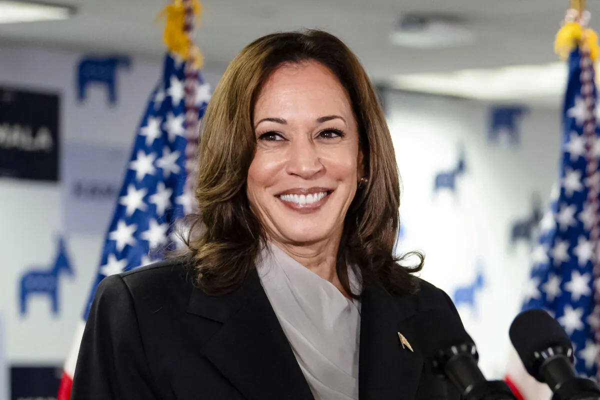 Vice President and Democratic presidential candidate Kamala Harris speaks at her campaign headquarters in Wilmington, Del., on July 22, 2024. (Erin Schaff/POOL/AFP)