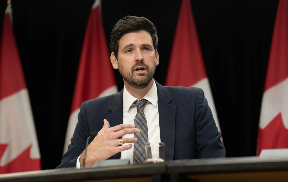 Minister of Housing, Infrastructure and Communities Sean Fraser speaks during a news conference, in Ottawa, on June 11, 2024. (The Canadian Press/Adrian Wyld)