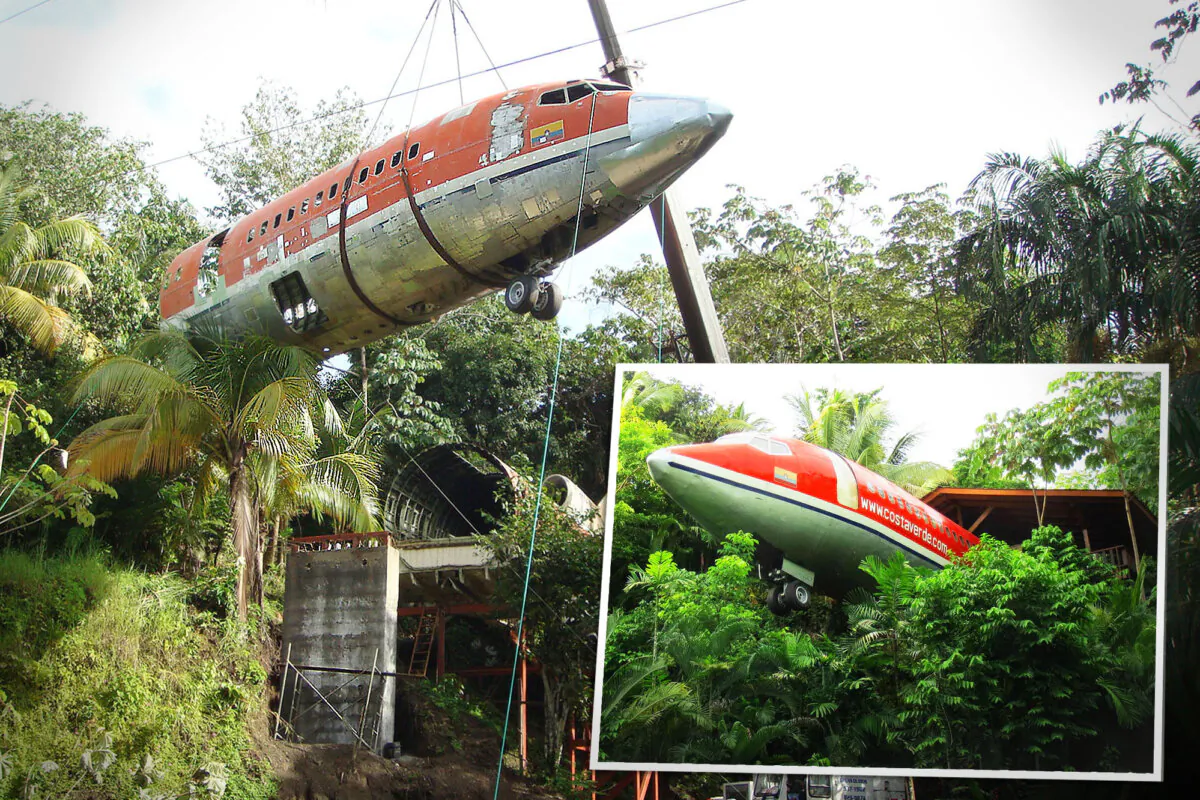 Hotel Costa Verde’s 727 fuselage jungle canopy suite in Manuel Antonio, Costa Rica. (Illustration by The Epoch Times, Courtesy of Costa Verde)