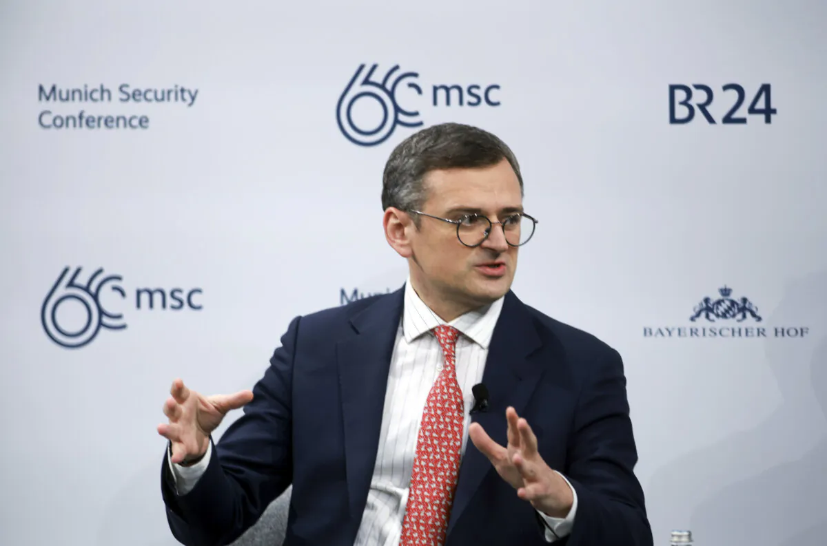 Ukrainian Minister of Foreign Affairs Dmytro Kuleba attends the 2024 Munich Security Conference in Munich, Germany, on Feb. 17, 2024. (Johannes Simon/Getty Images)