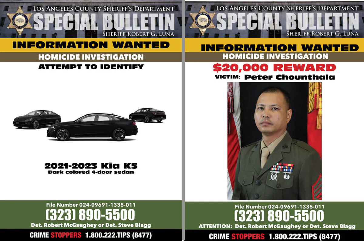 Los Angeles County Sheriff's Department Special Bulletin of Information posts $20,000 Award for Peter Chounthala's killing on May 28, 2024. (Courtesy of Los Angeles County Sheriff's Department)