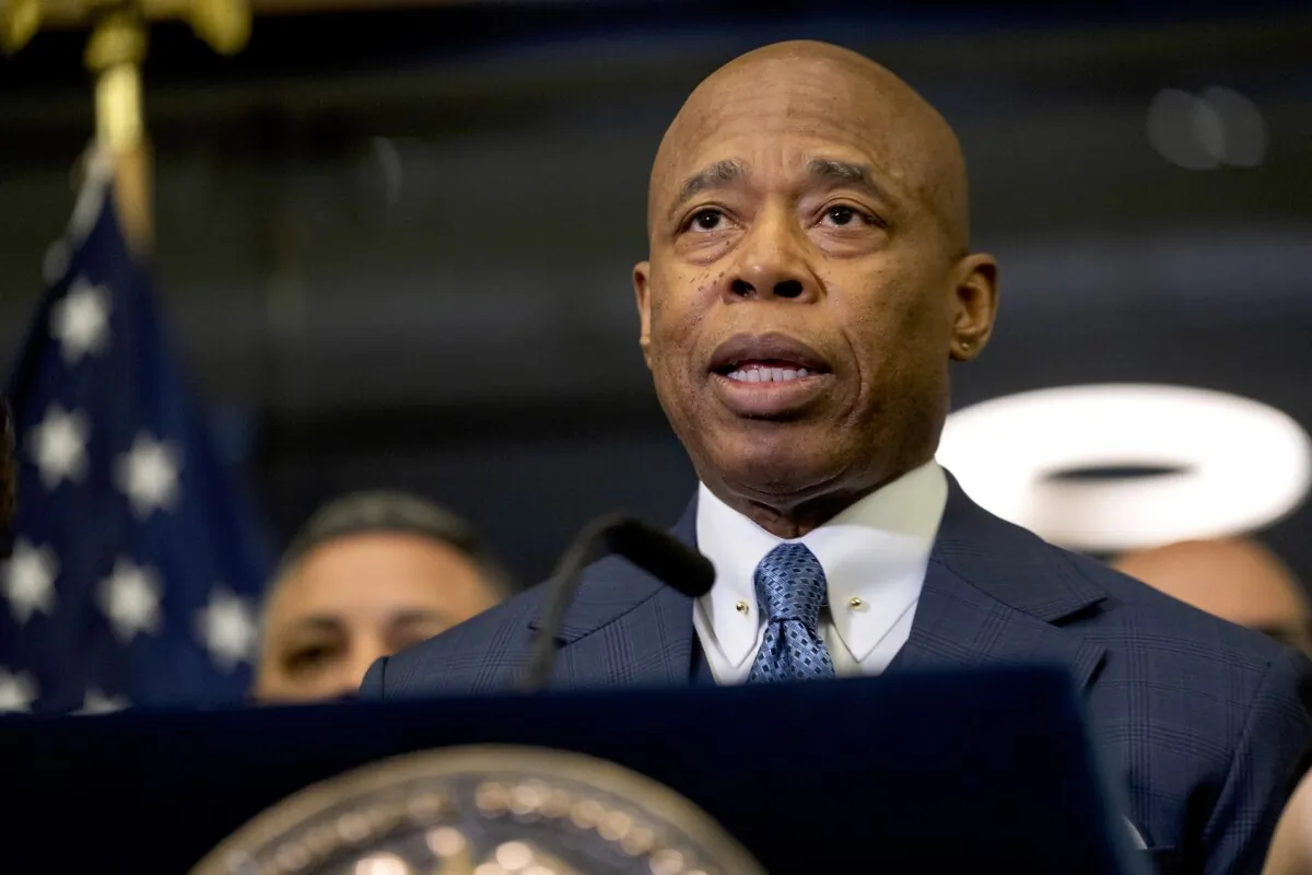 New York Mayor Eric Adams speaks during a news conference at the New York City Emergency Management Department in New York on April 5, 2024. (Brittainy Newman/AP Photo)