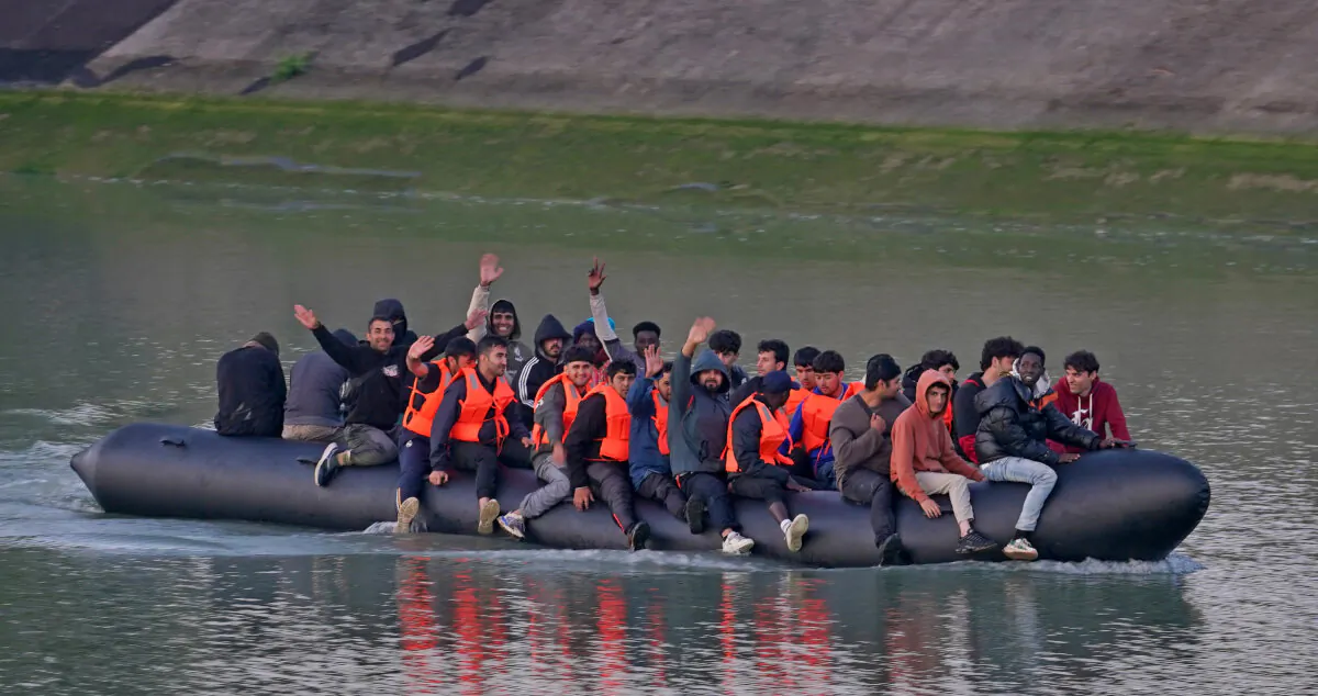 A group of people thought to be migrants leave Gravelines, France, aboard a small boat in an attempt to cross the English Channel on July 29, 2024. (Gareth Fuller/PA)