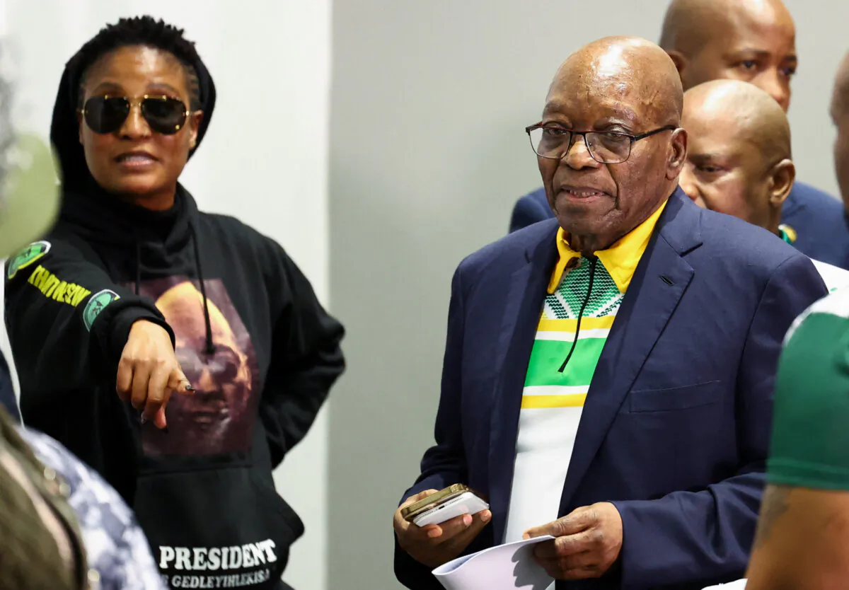 South Africa's former President Jacob Zuma, leader of the uMkhonto we Sizwe party, arrives to give an address on current political developments post-elections, in Sandton, South Africa, on June 16, 2024. (Siphiwe Sibeko/File Photo/Reuters)