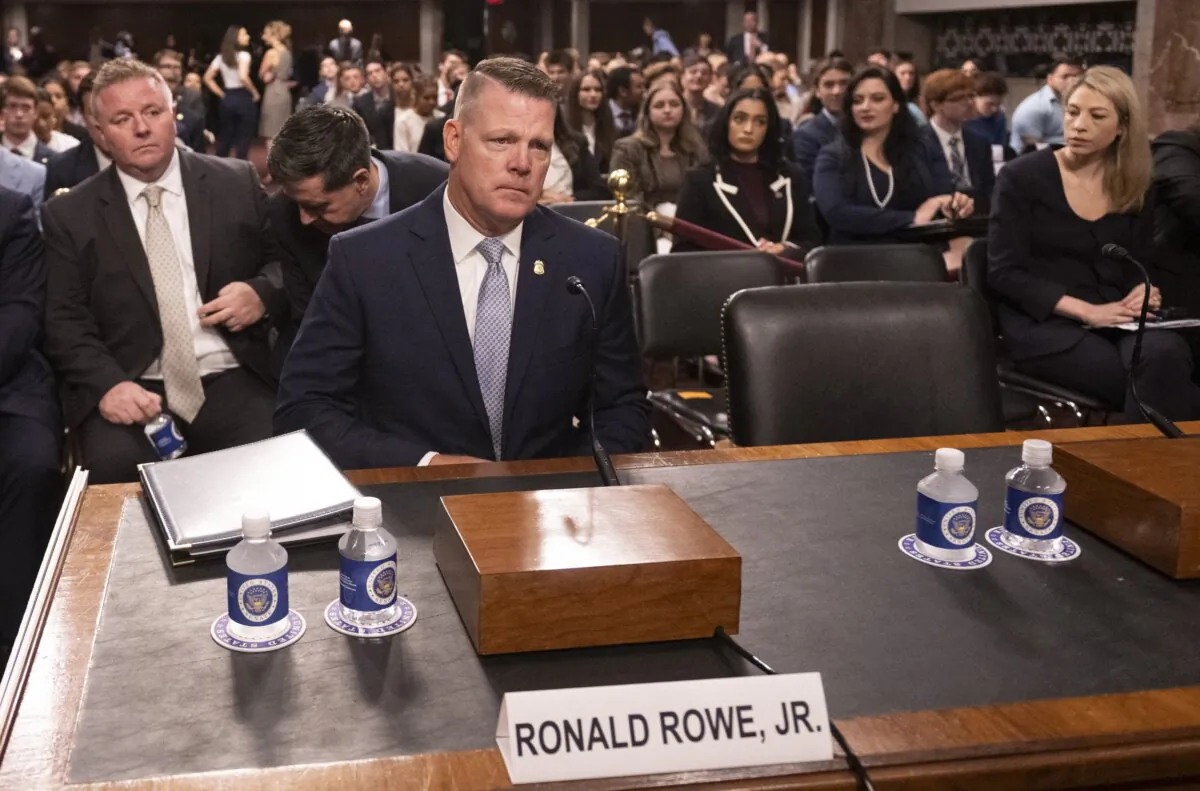Acting Secret Service Director Ronald Rowe Jr. prepares to testify to the Senate in Washington on July 30, 2024. (Roberto Schmidt/AFP via Getty Images)