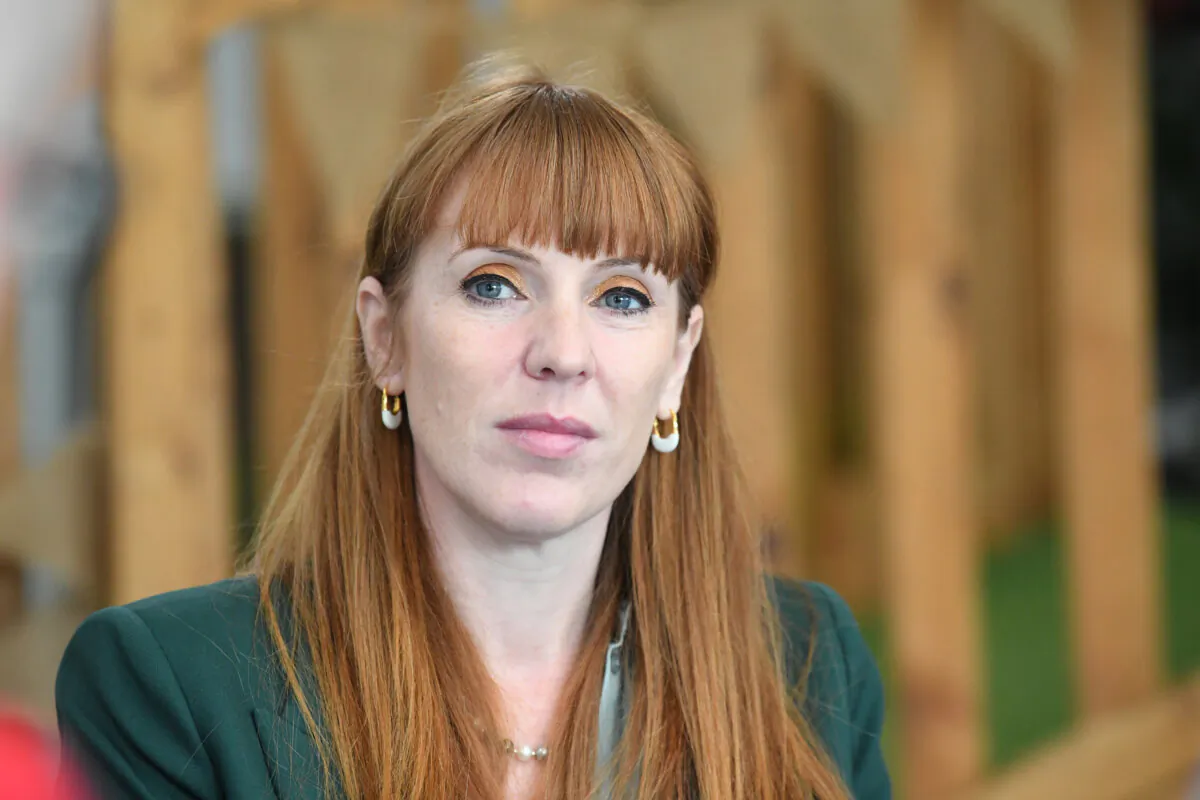 Deputy Labour leader Angela Rayner meets with fathers at Broxburn Family and Community development centre in Livingston to talk about Labour's paternity offer, while on the general election campaign trail, in Scotland, on June 15, 2024. (Andy Buchanan/PA)