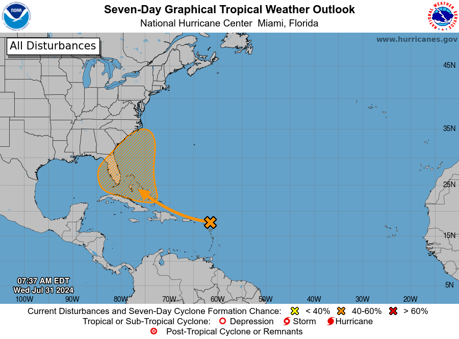 Storm Brewing Off Florida Coast Could Tropical Depression The