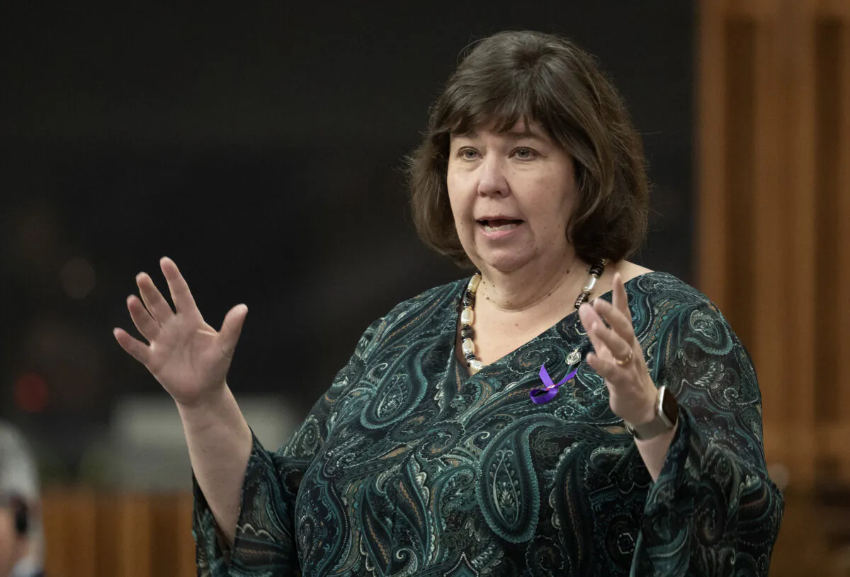Liberal MP Anita Vandenbeld rises  during Question Period, in Ottawa, on Dec. 1, 2023. (The Canadian Press/Adrian Wyld)