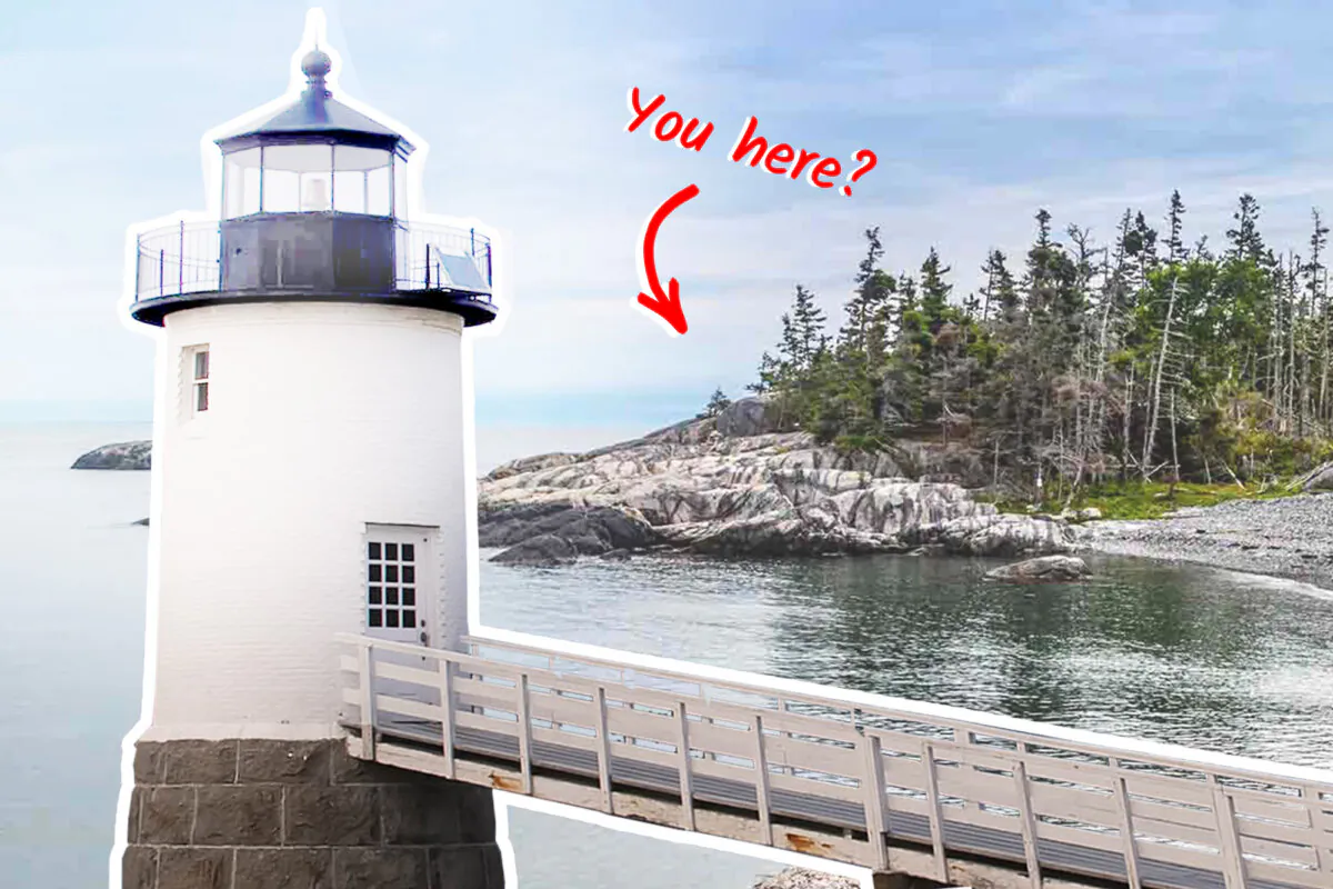 The Isle au Haut Light in Maine. (Illustration by The Epoch Times, Shutterstock)