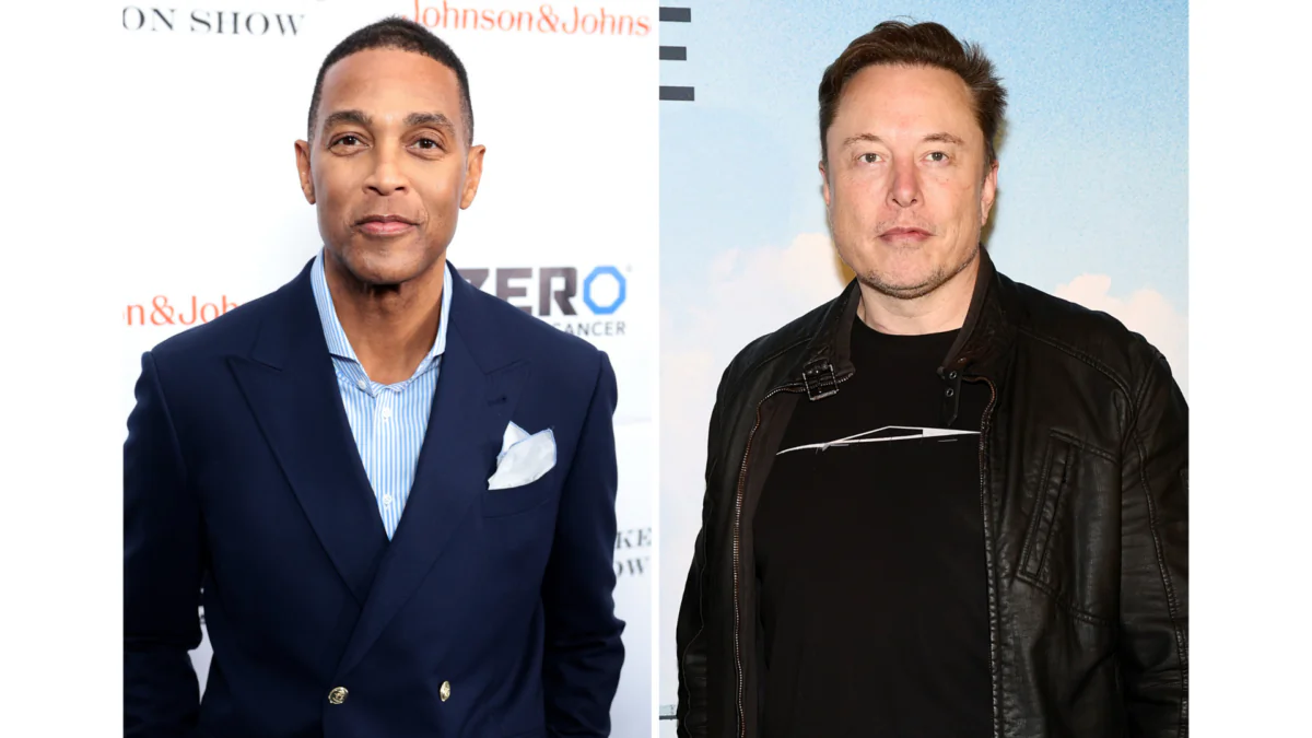 (Left) Don Lemon attends the 8th Annual Blue Jacket Fashion Show in New York City on Feb. 1, 2024. (Dimitrios Kambouris/Getty Images for Blue Jacket Fashion Show) (Right) Elon Musk attends "A Brief History of The Future" New York Screening in New York City on April 02, 2024. (Arturo Holmes/Getty Images)