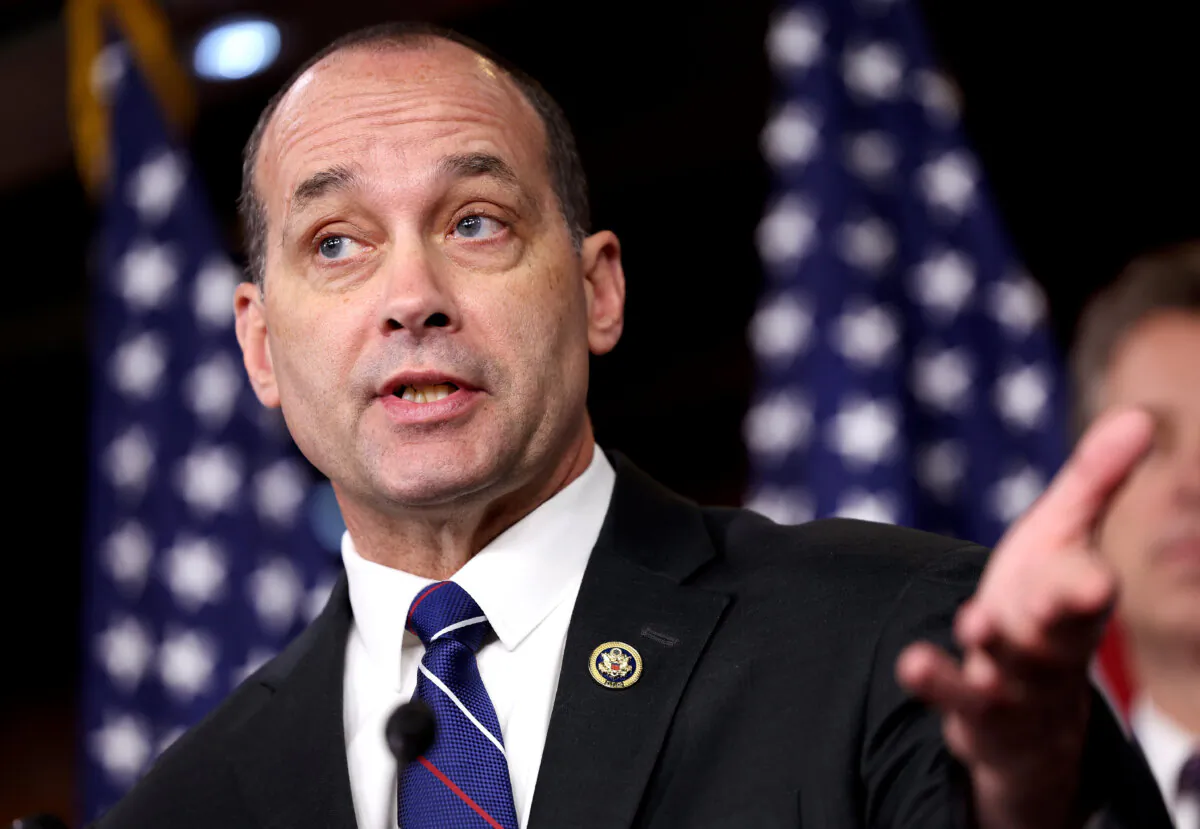 Rep. Bob Good (R-Va.), chairman of the House Freedom Caucus, attends a press conference on the government funding bill at the U.S. Capitol in Washington on March 22, 2024. (Kevin Dietsch/Getty Images)