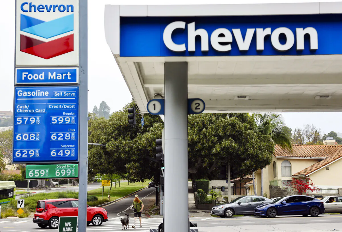 A Chevron gas station in Los Angeles, Calif., on May 22, 2023. (Mario Tama/Getty Images)