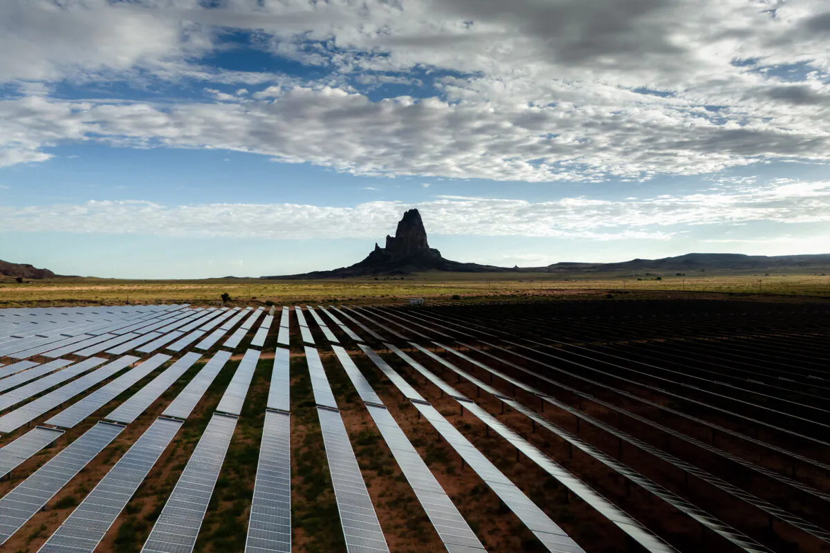 The Kayenta Solar Plant in Kayenta, Ariz., on June 23, 2024. In late February, the U.S. Department of Energy announced that it would begin plans to provide $76.5 million in federal financing to the Navajo Nation's Red Mesa Tapaha Solar Farm in southeast Utah. (Brandon Bell/Getty Images)