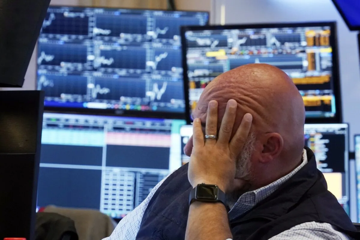 A trader works on the floor of the New York Stock Exchange in New York City on Aug. 5, 2024. (Richard Drew/AP)