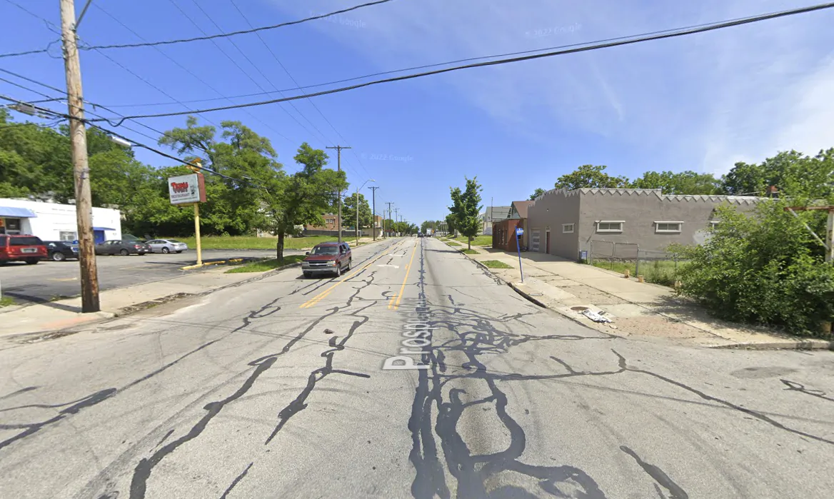 The intersection of Prospect Avenue and East 70th Street in Kansas City, Mo., in June 2022. (Google Maps/Screenshot via The Epoch Times)