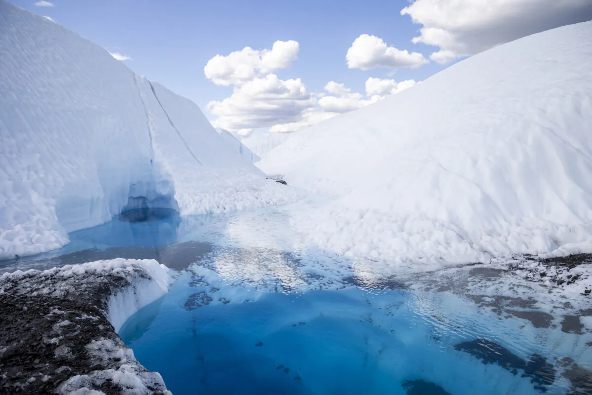 A MICA Guides tour shows the unique icy landscape of the 27-mile-long Matanuska Glacier in Alaska on July 20, 2024. Deep holes, flowing glacial streams, ice canyons and blue pools of water define this cold and beautiful landscape. (Patrick Connolly/Orlando Sentinel)