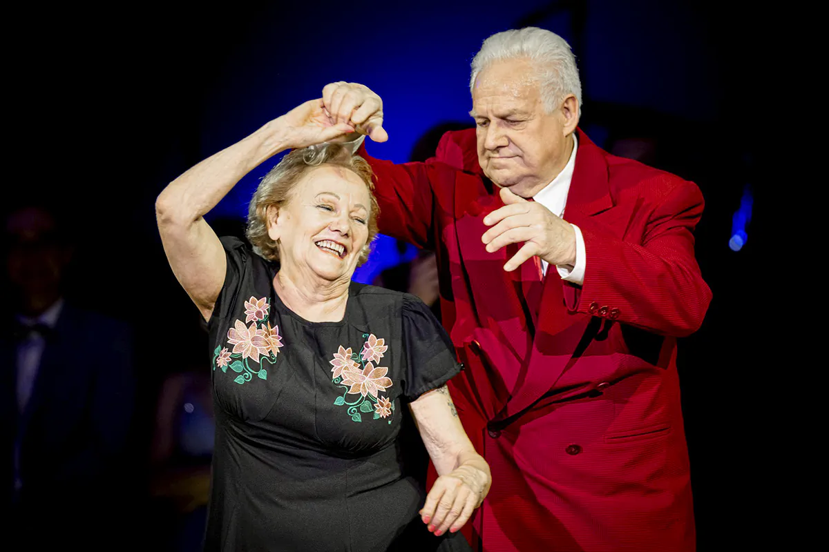 Nellia, 71, and Dietmar Ehrentraut, 77, during a dance performance. (Courtesy of Luca Damien Cheung)
