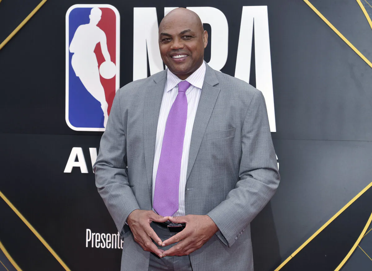 Charles Barkley arrives at the NBA Awards at Barker Hangar in Santa Monica, Calif., on June 24, 2019. (Richard Shotwell/Invision/AP)