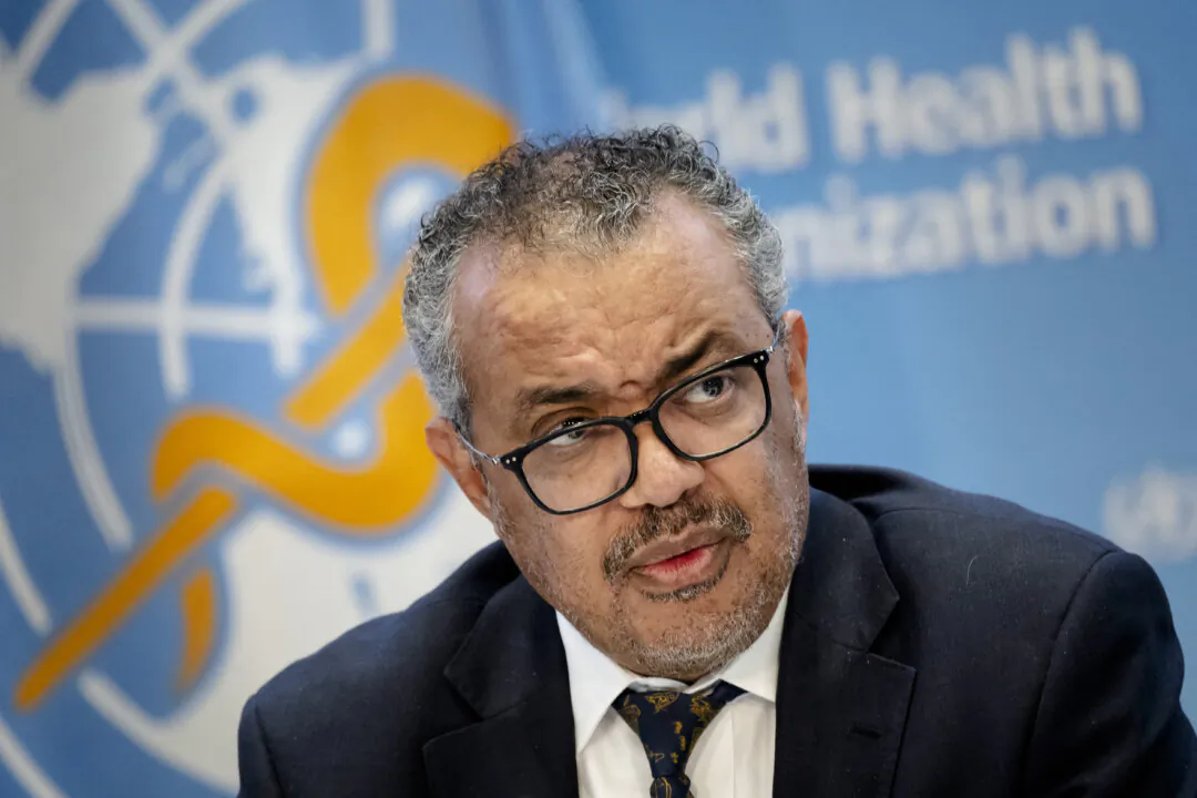 WHO Director-General Tedros Adhanom Ghebreyesus holds a press conference at the World Health Organization's headquarters in Geneva, Switzerland, on Dec. 14, 2022. (Fabrice Coffrini/AFP via Getty Images)