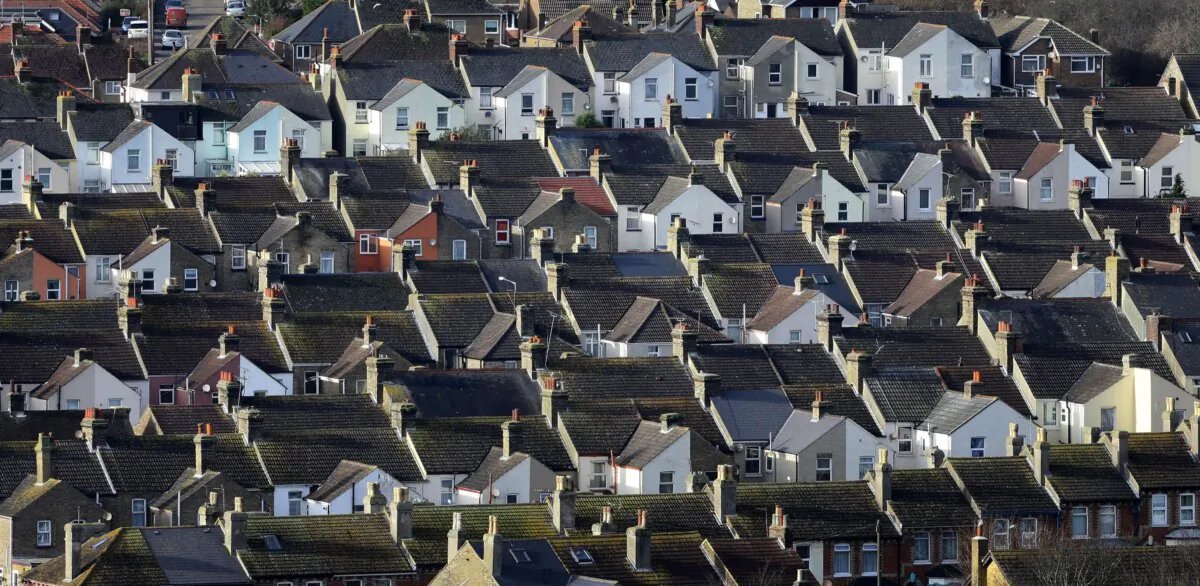 Undated image showing rows of houses in a UK city. (Gareth Fuller/PA)