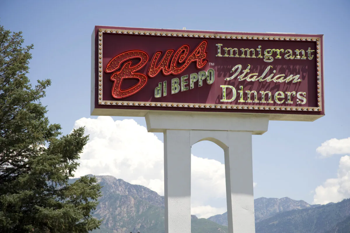 Signage is seen as Buca di Beppo hosts pre-game meal for Everton Football Club (UK) in Salt Lake City to play MLS All-Stars at Buca di Beppo in Salt Lake City, Utah, on July 27, 2009. (Clayton Chase/Getty Images for Buca di Beppo)