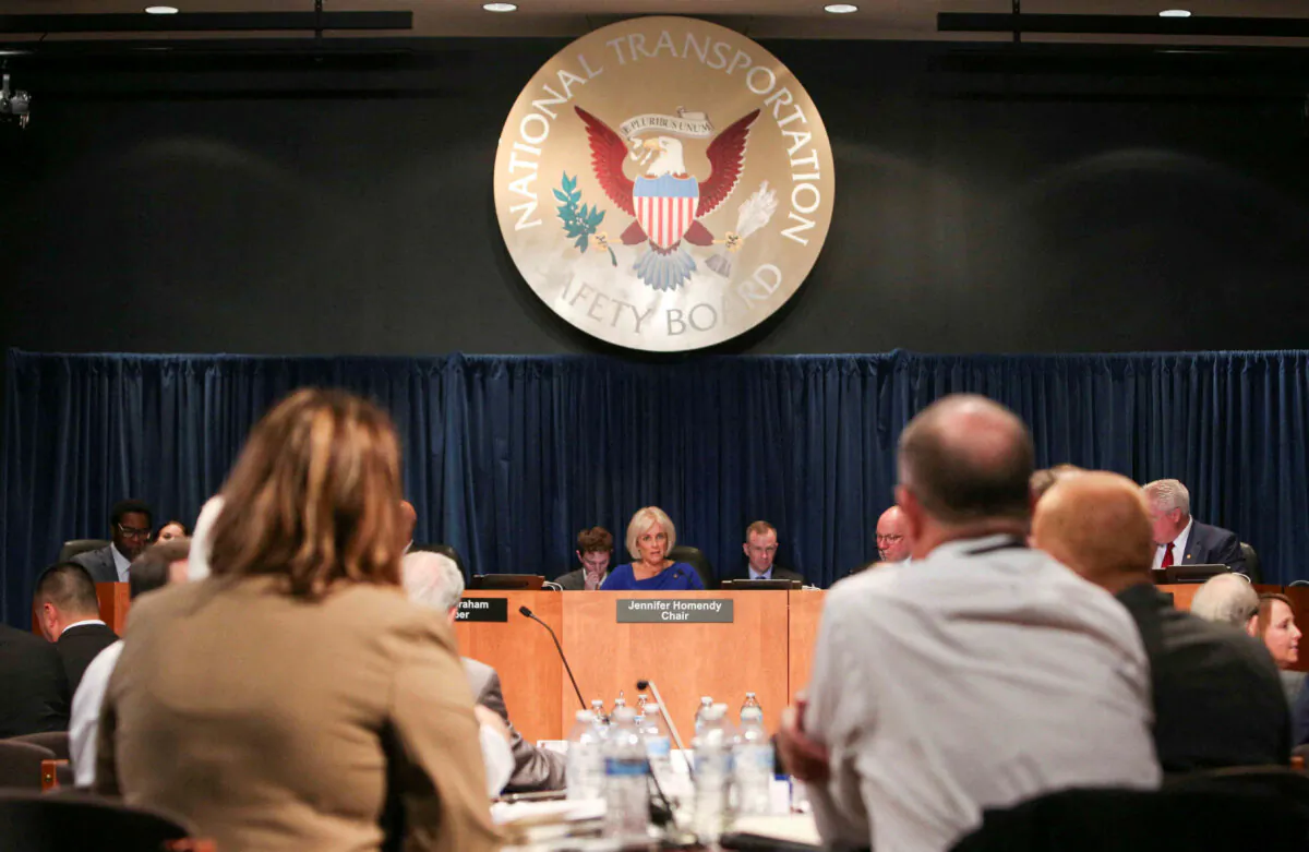 National Transportation Safety Board Chair Jennifer Homendy attends a NTSB hearing on the Alaska Airlines Boeing 737 MAX door accident at NTSB headquarters in Washington, U.S., August 6, 2024. (REUTERS/Kaylee Greenlee Beal)