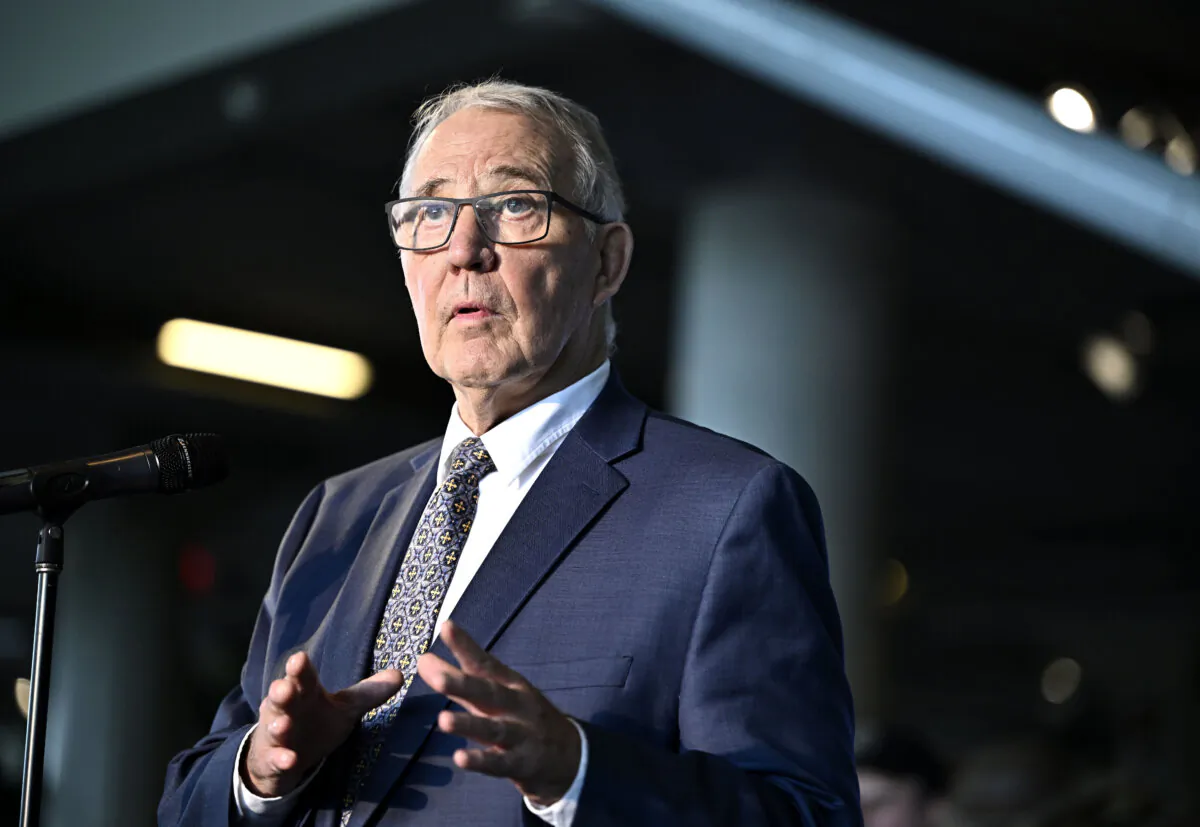 Minister of National Defence Bill Blair participates in a media availability at the Canadian War Museum in Ottawa, on July 18, 2024. (The Canadian Press/Justin Tang)
