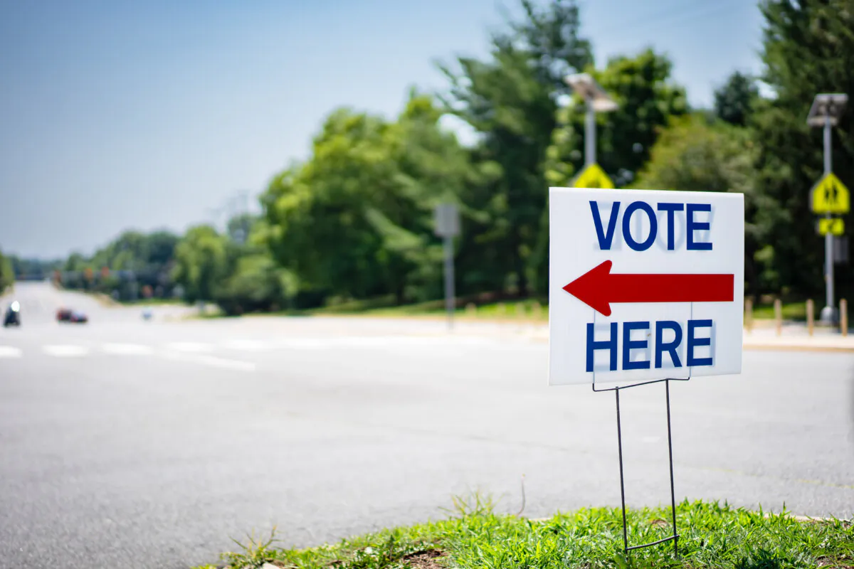 A voting site during the Congressional primaries in Loudoun County at Stone Bridge High School in Ashburn, Va., on June 18, 2024. (Joseph Lord/The Epoch Times)