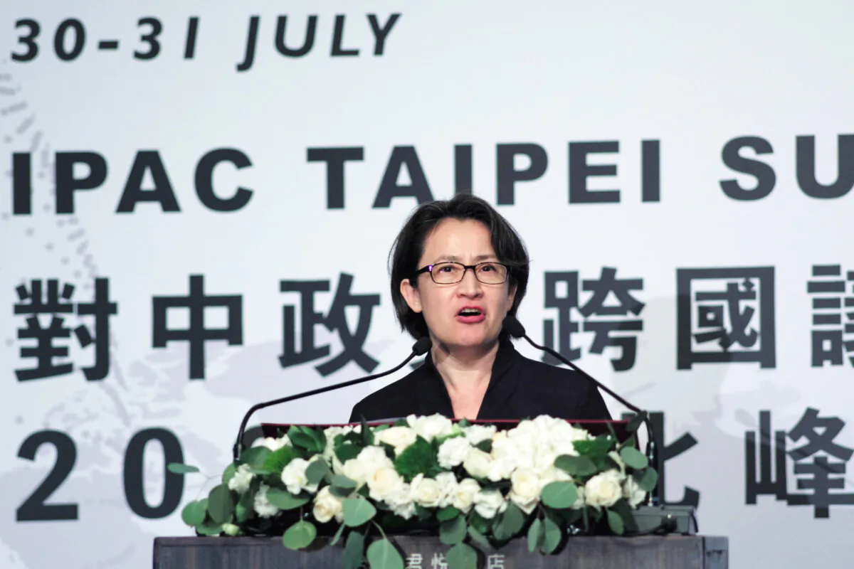 Taiwan's Vice President Hsiao Bi-khim speaks during a meeting of the Inter-Parliamentary Alliance on China (IPAC) in Taipei on July 30, 2024. (Sam Yeh/AFP via Getty Images)