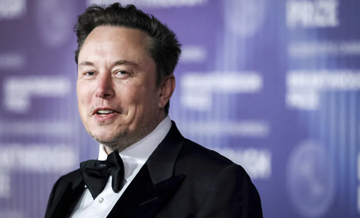 Businessman Elon Musk arrives at the Tenth Breakthrough Prize Ceremony at the Academy Museum of Motion Pictures in Los Angeles on April 13, 2024. (Etienne Laurent/AFP via Getty Images)