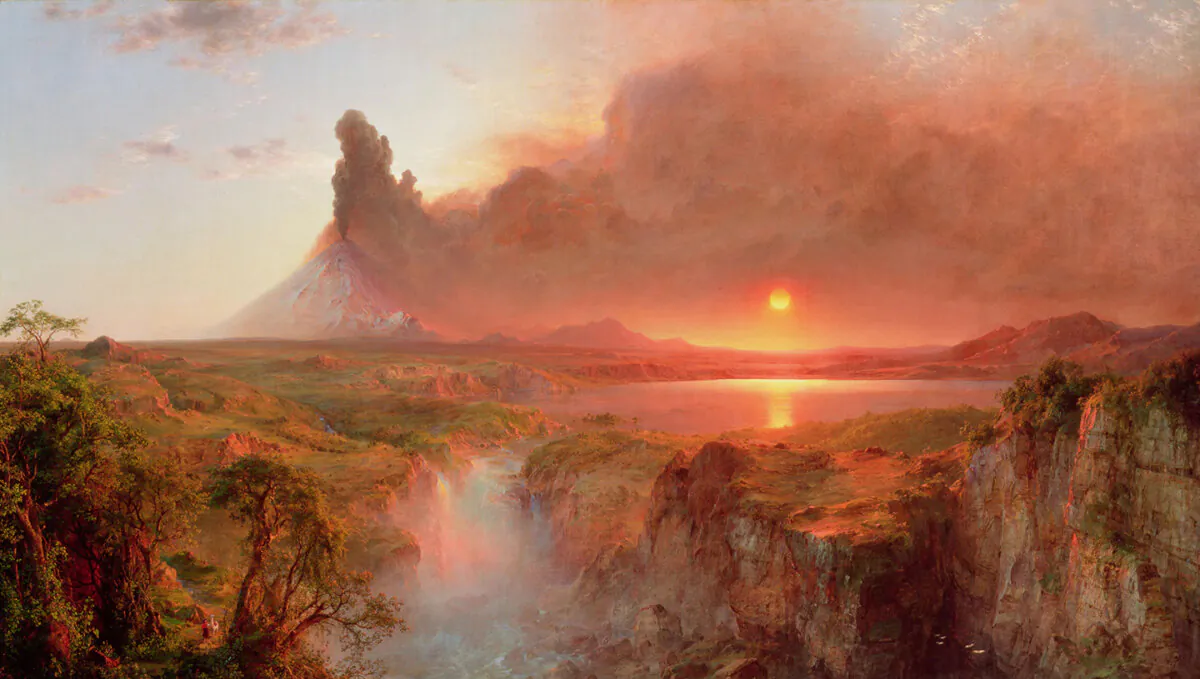 "Cotopaxi," 1862, by Frederic Edwin Church. Oil on canvas; 48 inches by 85 inches. Detroit Institute of Arts. (Public Domain)