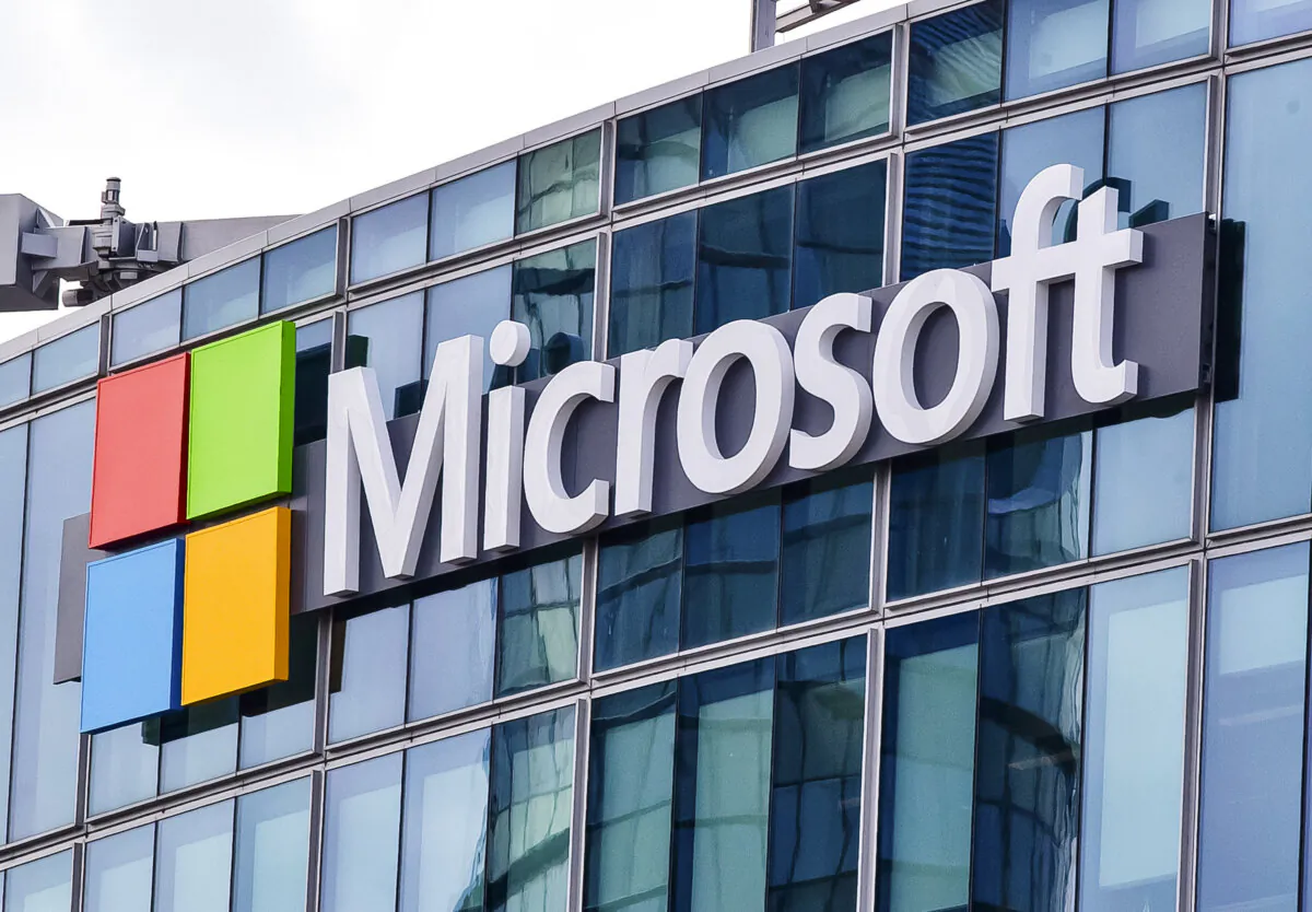 The Microsoft logo is displayed on a building in Issy-les-Moulineaux, France, in this April 12, 2016, file photo.                 THE CANADIAN PRESS/AP/Michel Euler