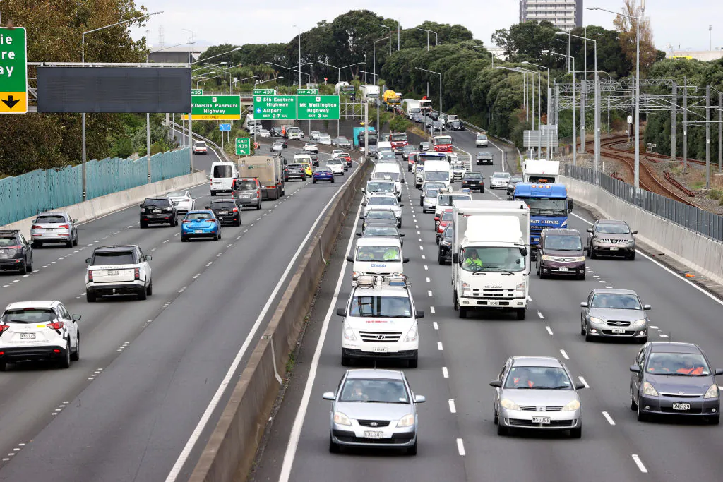 Traffic on the Northern motorway in Auckland, New Zealand, on May 18, 2022. (Phil Walter/Getty Images)