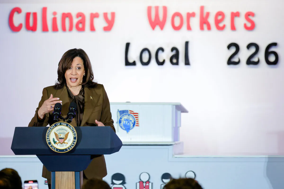 Vice President Kamala Harris speaks to hospitality workers of Culinary Workers Union Local 226 in Las Vegas on January 3, 2024. (Ethan Miller/Getty Images)