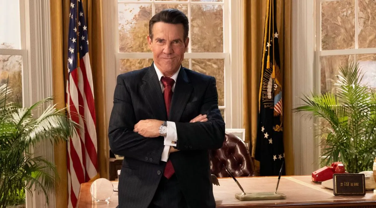 President Ronald Reagan (Dennis Quaid) in a promotional still for the 2024 film "Reagan." (MJM Entertainment)