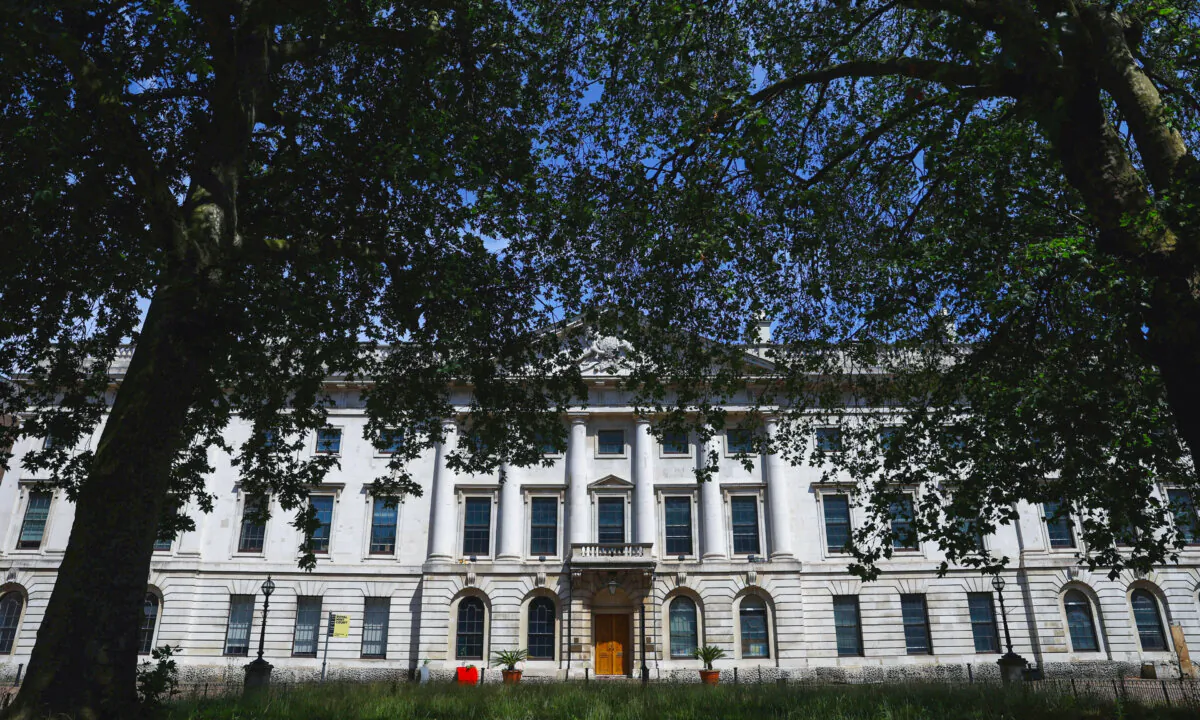 An exterior view of the proposed site for the new China Embassy, on June 23, 2023. (Hannah McKay/Reuters)