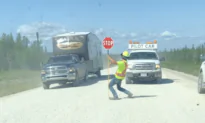 Traffic Controller Having the Time of His Life