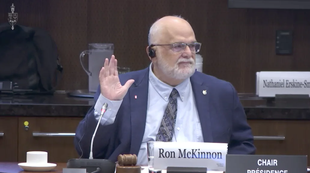 Liberal MP Ron McKinnon chairs a meeting of the House of Commons public safety committee in Ottawa on Aug. 13, 2024. (House of Commons/screenshot via The Epoch Times)