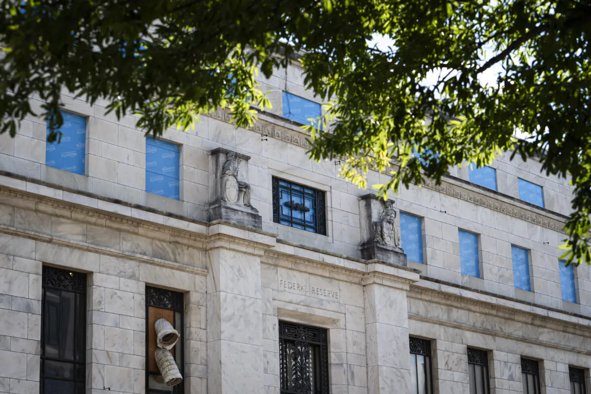 The Federal Reserve building in Washington on Aug. 12, 2024. (Madalina Vasiliu/The Epoch Times)