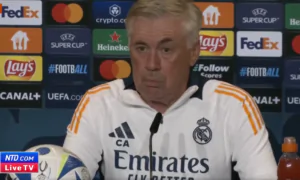 Real Madrid Soccer Coach Carlo Ancelotti Briefs Media Ahead of the UEFA Super Cup