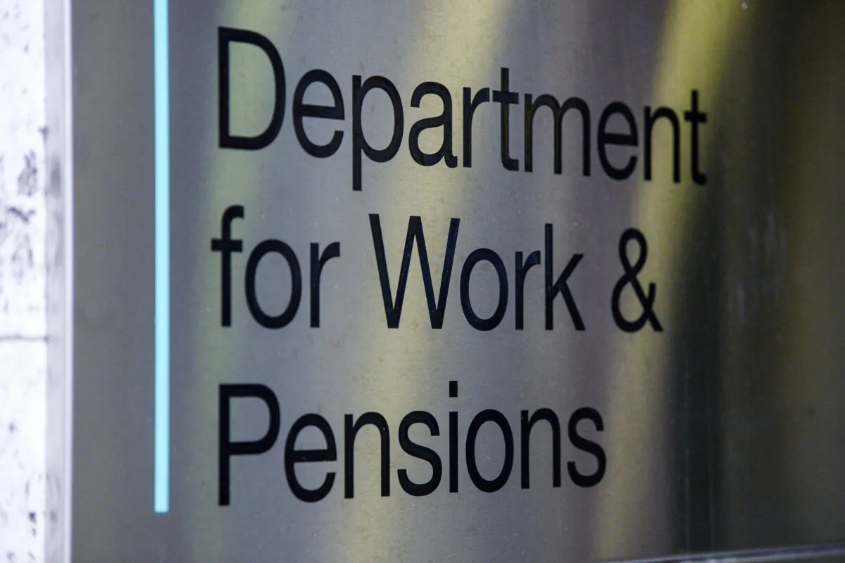 Signage for the Department of Work and Pensions in Westminster, London, in an undated file photo. (PA)
