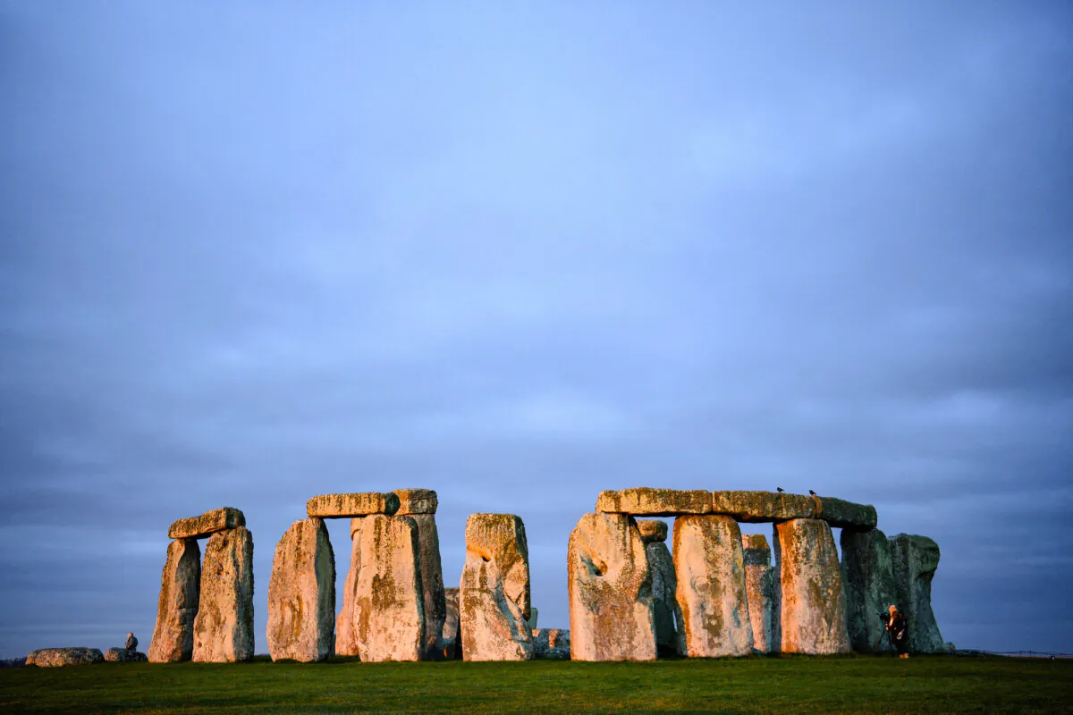 The prehistoric monument Stonehenge near Amesbury in southern England on Jan. 19, 2022. (Daniel Leal/AFP via Getty Images)
