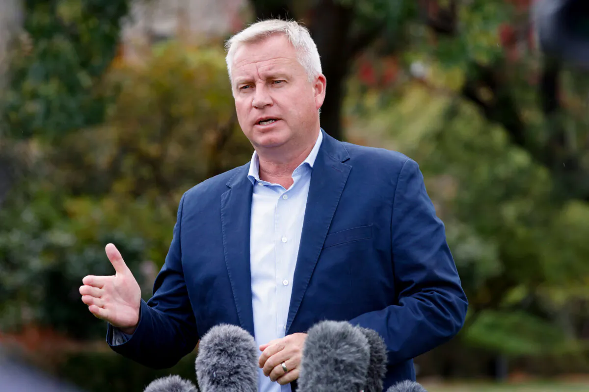 Tasmanian Liberal leader Jeremy Rockliff in Hobart, Tasmania, Australia on March 24, 2024. (AAP Image/Rob Blakers)