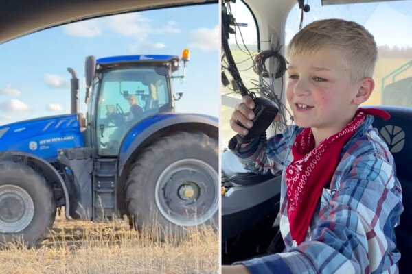 8-Year-Old Skillfully Drives Tractors and Helps With Farm Chores, Says He's Going to Take Over the Family Farm