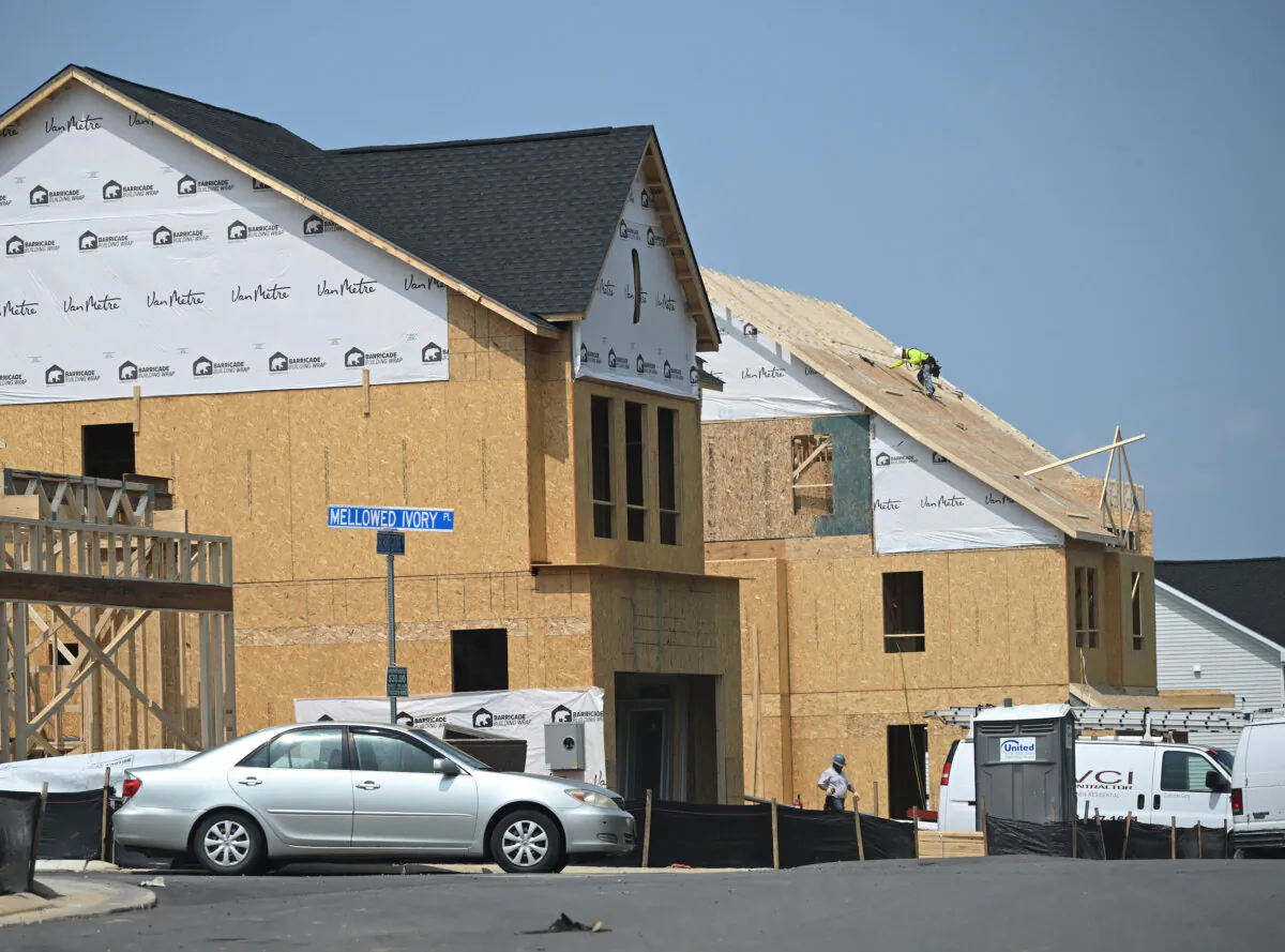 Houses under construction are seen in a new development in Brambleton, Virginia on Aug. 14, 2024. (Andrew Caballero-Reynolds/AFP via Getty Images)