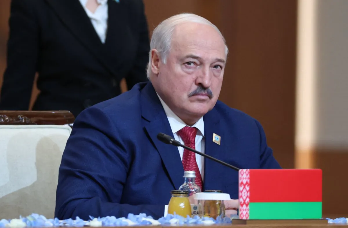 Belarusian President Alexander Lukashenko attends the Shanghai Cooperation Organisation member states leaders' summit in Astana, Kazakhstan, on July 4, 2024. (Sergei Savostyanov /Sputnik /POOL AFP via Getty Images)