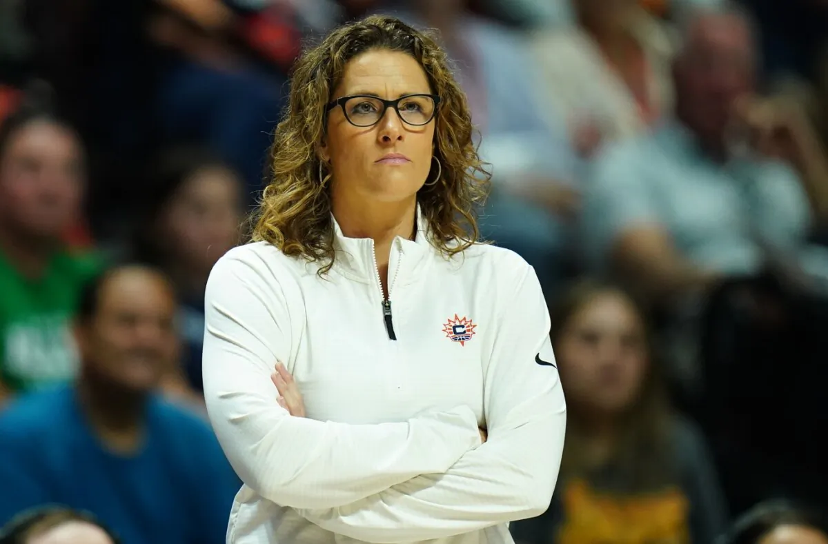 Connecticut Sun Coach Stephanie White watches during a WNBA game against the Indiana Fever in Uncasville, Conn., on June 10, 2024. (David Butler II/USA TODAY via Field Level Media)