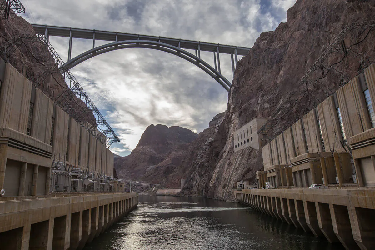 The base of Hoover Dam in Boulder City, Nevada, on Dec. 13, 2019. (Ellen Schmidt/Las Vegas Review-Journal/TNS)